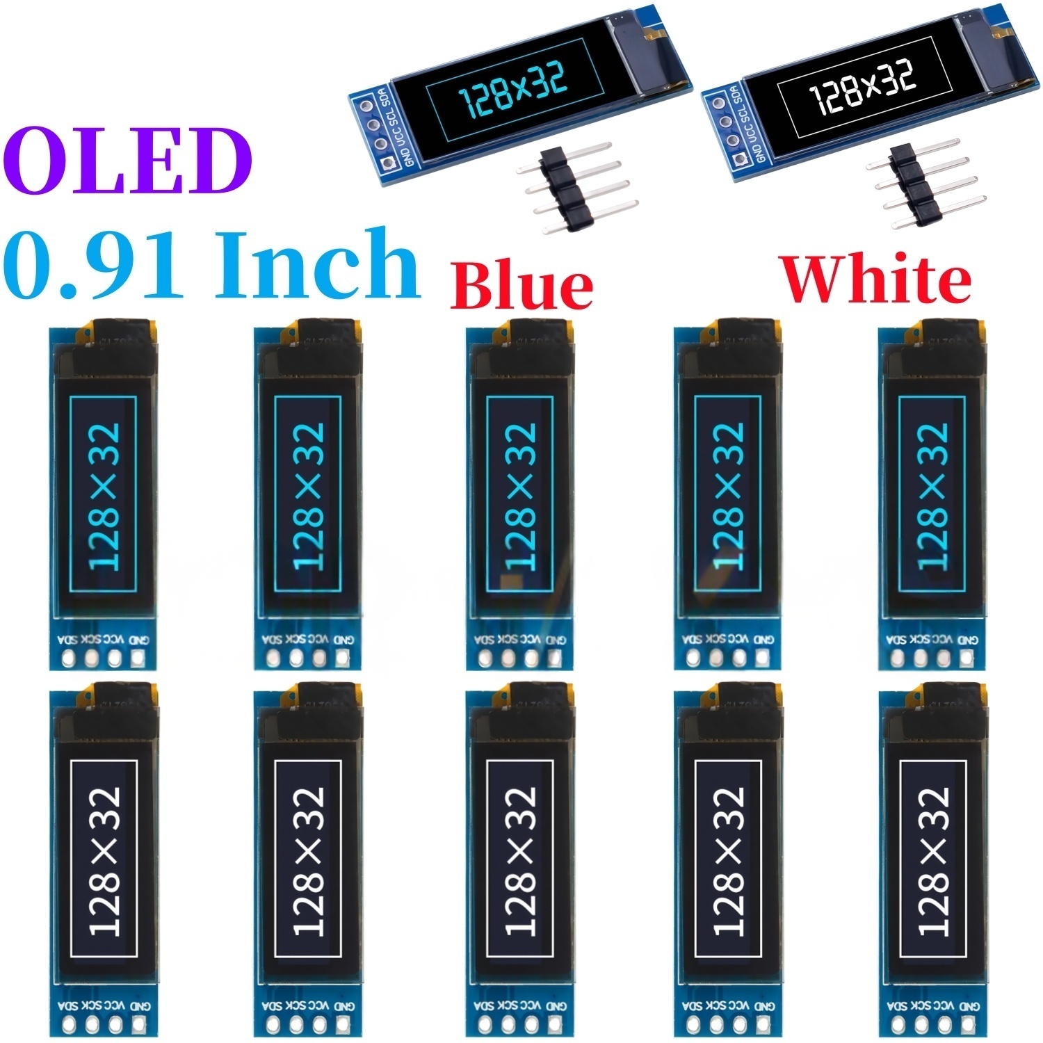 0.91 Inch 128x32 IIC I2C White - Ssd1306 ulasan dan harga