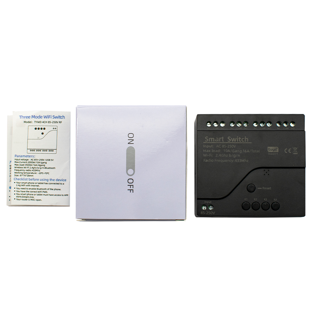 Black Style Tuya 4CH Wifi Smar - Relay Module 4 Channel ulasan dan harga