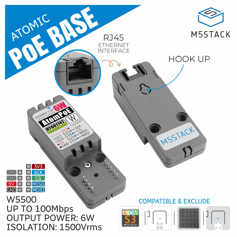 M5Stack Official ATOMIC PoE Ba - Ethernet W5500 ulasan dan harga